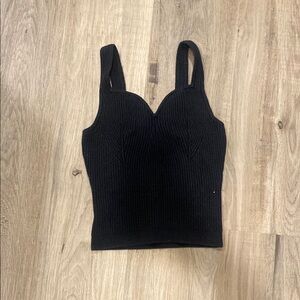 Abercrombie Black Ribbed Knit Top